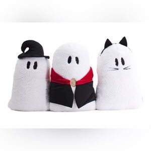 Cute Ghost Plush Pillow Trio with Costumes